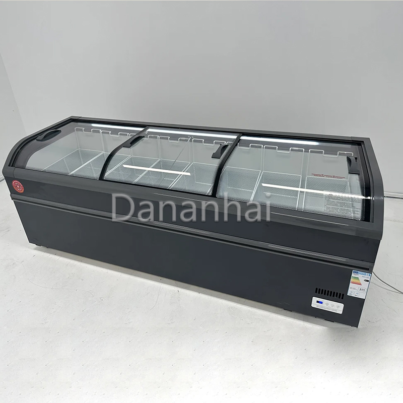 Commercial Chest Freezer - Supermarkt-eilandvriezer, commerciële display-vriezer, mobiele basis voor