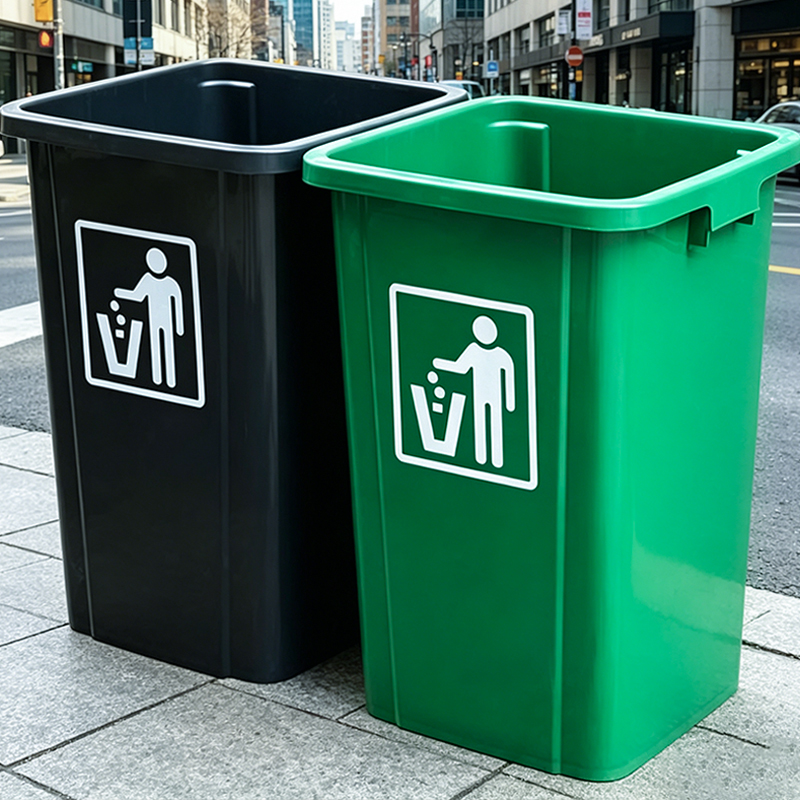 Commercial Kitchen Bin - Grote, duurzame, vierkante plastic prullenbak zonder