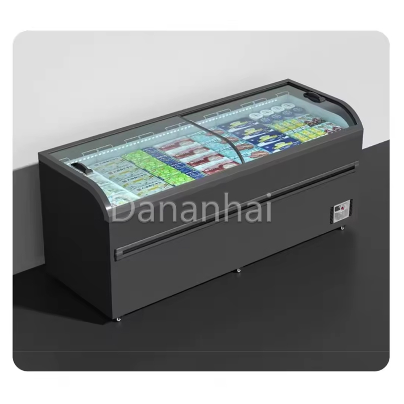 Commercial Chest Freezer - Commerciële vrieskist met gebogen glazen display